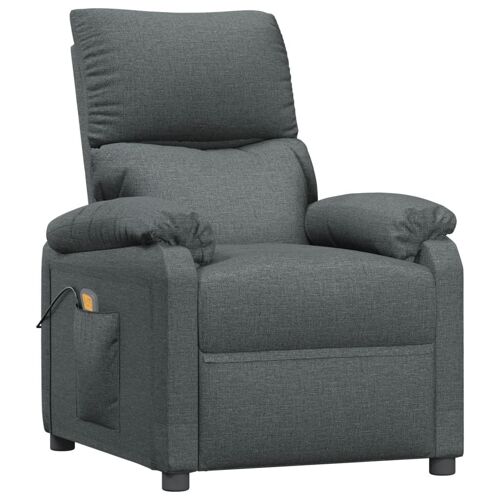 Vidaxl Fauteuil Inclinable De Massage Gris Foncé Tissu