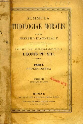 Summula Theologiae Moralis, Pars I, Ii, Iii (3 Vol.)