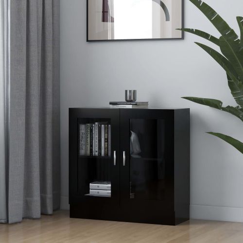 Prolenta Premium - Armoire À Vitrine Noir 82,5x30,5x80 Cm Aggloméré