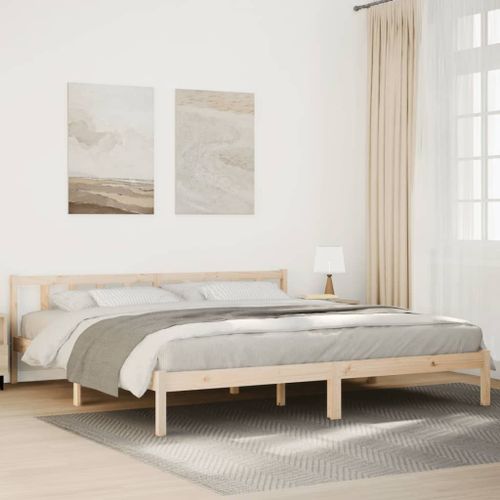Vidaxl Cadre De Lit Extra Long Sans Matelas 180x210 Cm Bois Massif Pin
