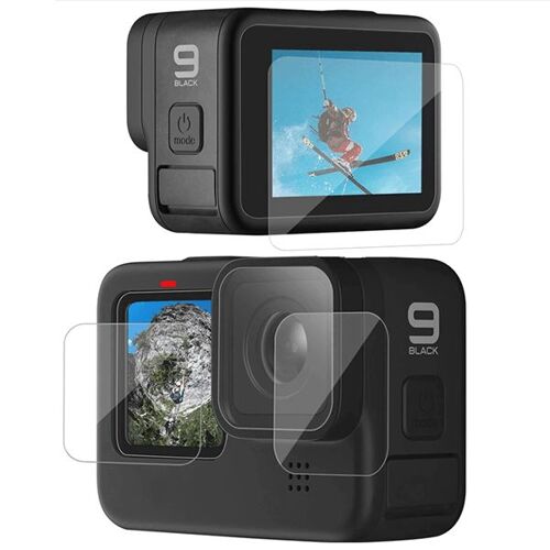 Kit Film Protecteur D'écran Gel Couverture Complete Full Coque Film Caméra Arrière + Ecrã Avant + Ecrã Traz Pour Gopro Hero 9