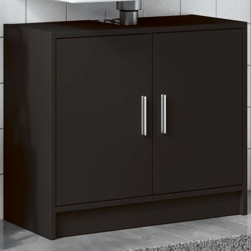 vidaXL Armoire d'évier noir 63x29x55 cm bois d'ingénierie