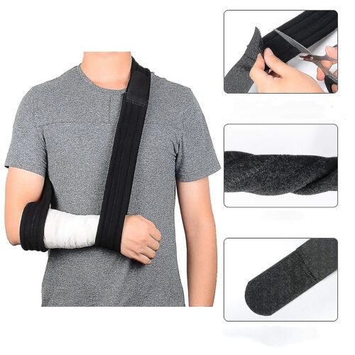 1pcs - 175cm - Écharpe De Bras Noir, Réglable Léger Confortable Épaule Immobilisateur Bras Écharpe Respirant Support D¿Épaule Pour Bras / Main / Coude