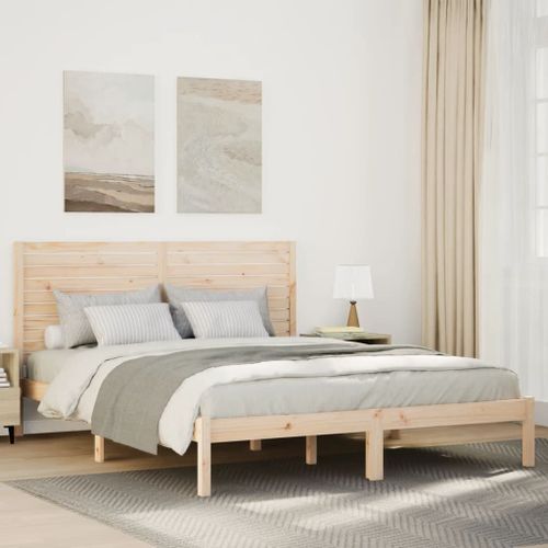 Vidaxl Cadre De Lit Extra Long Sans Matelas 160x210 Cm Bois Massif