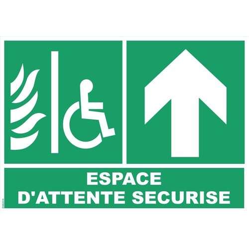 Espace d'attente sécurisé flèche haut - PVC A4
