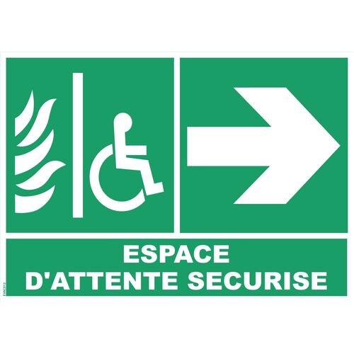 Espace d'attente sécurisé flèche droite - PVC A4