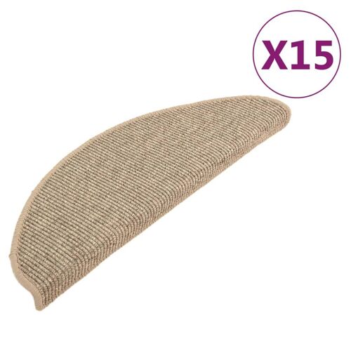 Vidaxl Tapis D'escalier Auto-Adhésifs 15 Pcs Beige Foncé 65x25 Cm