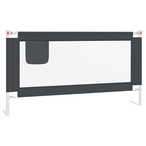 Vidaxl Barrière De Sécurité De Lit D'enfant Gris Foncé 160x25 Cm Tissu