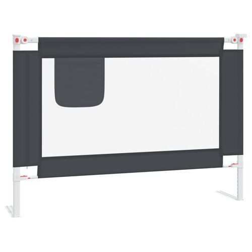 Vidaxl Barrière De Sécurité De Lit D'enfant Gris Foncé 90x25 Cm Tissu