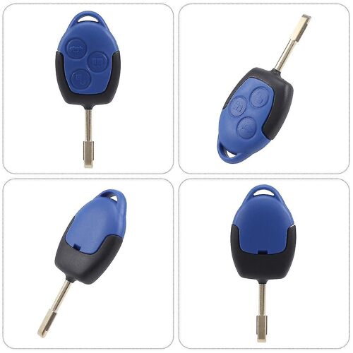 3 Boutons Couvercle Coque Clé Télécommande Corps Et Clés Pour Ford Transit Blue