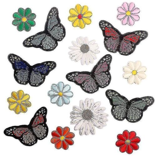 36pcs Appliques De Fleurs Patchs Repassage Patch Brodé Couleur Mélangée