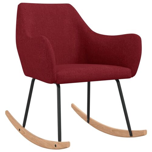 Vidaxl Chaise À Bascule Rouge Bordeaux Tissu