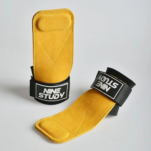 Gants De Gymnastique En Cuir De Vachette Pour Hommes Et Femmes,Coussin De Protection De La L'hypothèse,Ceinture Coordonnante,Enveloppes De Soutien,Levage Côtelé,Crossfit,3mm - Type Yellow