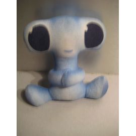 Peluche Poupée Extra Terrestre Bleu Gros Yeux Elfin Toys 14 Cm