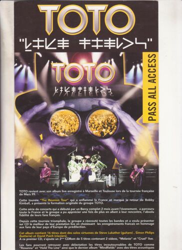 Toto Bon De Précommande N°135  Live Fields  Recto-Verso