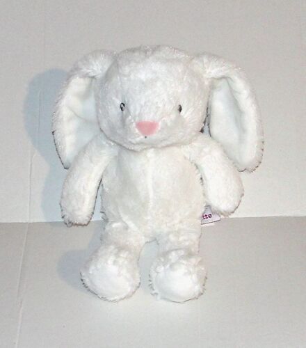 Doudou Lapin Blanc Nez Rose Pommette 25 Cm