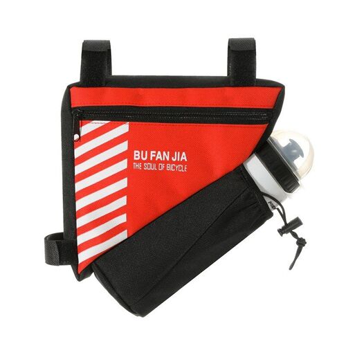 Rouge-1 - Sac De Vélo Étanche, Sacoche De Bicyclette, Cadre De Tube Avant, Téléphone, Poche Triangulaire, Support De Cadre, Accessoires De Bicyclette