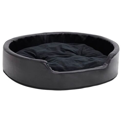 Vidaxl Lit Pour Chiens Noir 79x70x19 Cm Peluche Et Similicuir