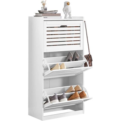 Sobuy Meuble De Rangement À Chaussures Armoire À Chaussures Commode À Chaussures 3 Abattants, Fsr108-W