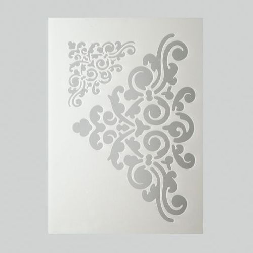 Pochoir Frise Triangle Ornemental, Plastique Blanc, Format A5 - Taille Unique