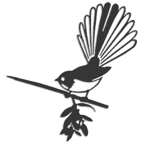 Oiseau Sur Pique Rhipidura En Acier Corten