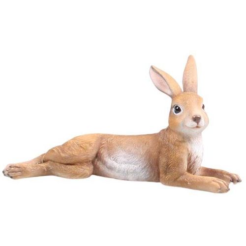 Lièvre Réaliste En Résine Allongé