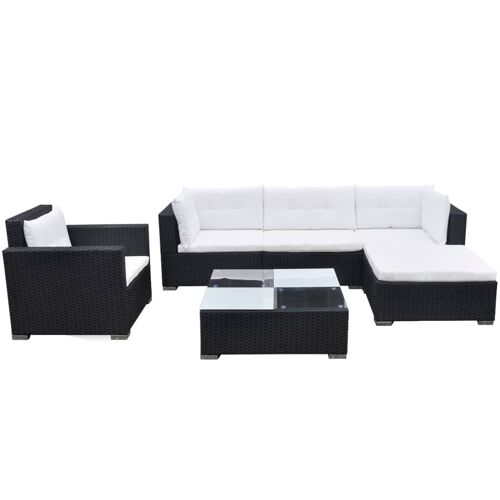 Vidaxl 17 pièces ensemble de jardin en résine noir