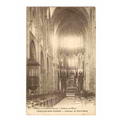 Marne Châlons Sur Marne Intérieur De Notre-Dame Chalons-Sur-Marne Carte Postale D¿Eglise