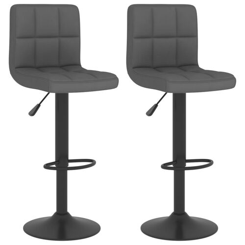 Vidaxl Tabourets De Bar 2 Pcs Gris Foncé Tissu