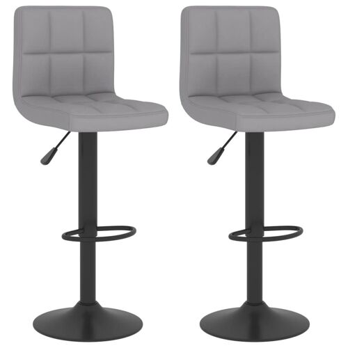 vidaXL Tabourets de bar 2 pcs Gris clair Tissu
