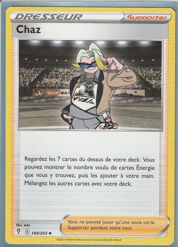Carte Pokemon - Chaz - 149/203 - Épée Et Bouclier 7 - Evolution Céleste - Eb7 - Vf