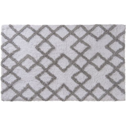 Tapis de bain en coton fantaisie blanc