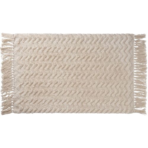 Tapis de bain déco à franges en coton