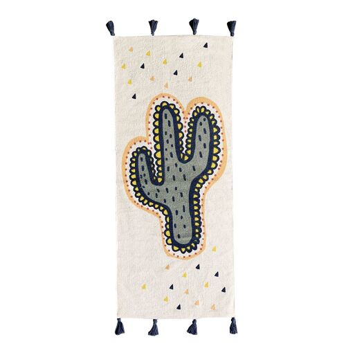 Tapis Déco Enfant Cactus En Coton Tissé
