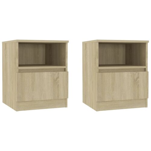 Vidaxl Tables De Chevet 2 Pcs Chêne Sonoma 40x40x50 Cm Aggloméré