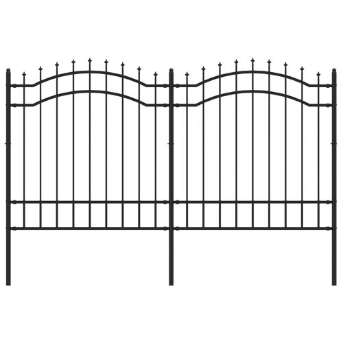 Vidaxl Clôture De Jardin Avec Sommet De Lance Noir 165 Cm