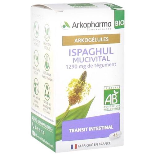 Compléments Alimentaires - Arkopharma Arkogélules Bio Ispaghul 45 Gélules 