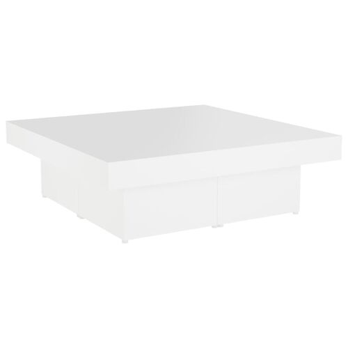 Vidaxl Table Basse Blanc 90x90x28 Cm Aggloméré