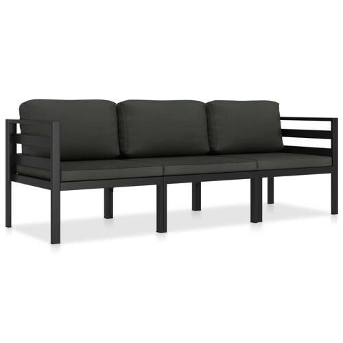 Vidaxl Salon De Jardin 3 Pcs Avec Coussins Aluminium Anthracite