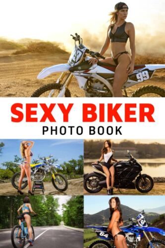 Sexy Biker Photo Book: Sporty Ladies Colorful Illustrations | Gift For Sport Lover | Release Pressure And Stressful