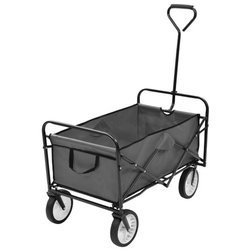 vidaXL Chariot Ã  main pliable Acier Gris
