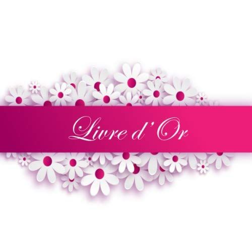 Livre D'or: Livre Dor Mariages, Pacs, Retraites, Anniversaires, Noces, Baby Shower... | Bandeau De Fleurs Rose | 100 Pages À Remplir | 8,25" X 8,25"
