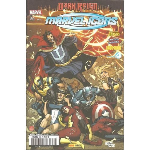 Marvel Icons ( Dark Reign ) N° 59 : " Bas Les Masques " ( The New Avengers / Captain America / Iron Man / Fantastic 4 ) 