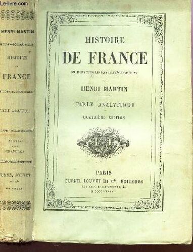 Histoire De France Depuis 1789 À Nos Jours  - Table Analytique / 4e Edition