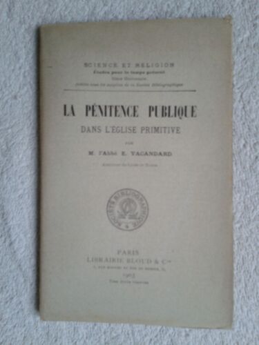 La Pénitence Publique Dans L'église Primitive