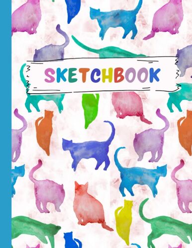 Sketchbook: Lovely Cats Kawaii Sketchbook For Kids, , Perfect For Drawing, Doodling Or Sketching, 150 Pages Of 8.5"X11" Large Blank Paper For Drawing & Crayon Coloring