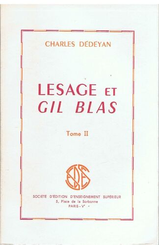 Lesage Et Gil Blas Tome Ii