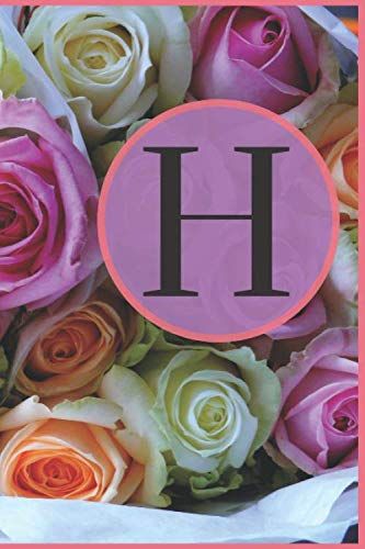 H: Monogram Initial Luxury, Pretty Personalized Medium Lined Journal, Notebook Perfect For School, Size: 6"X"9, 120 Pages