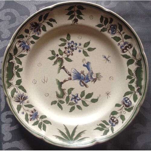 Ancienne Assiette Craquelée St-Clément