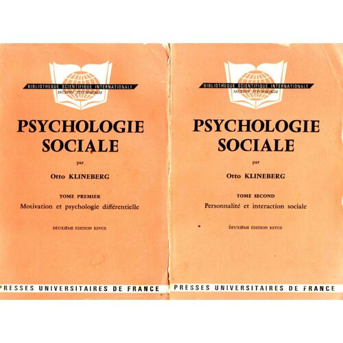 Psychologie Sociale Tome1 Motivation Et Psychologie Différentielle Tome 2 Personnalité Et Interaction Sociale